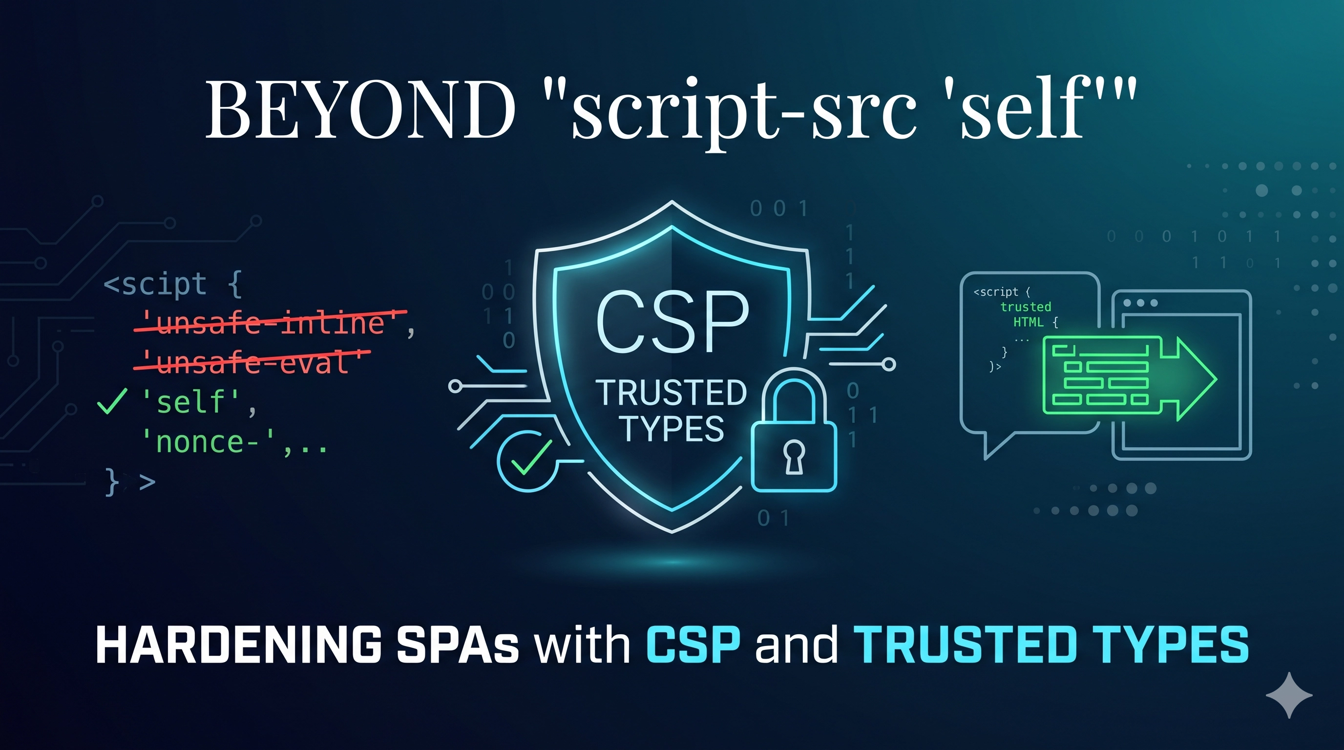 Beyond 'script-src self': Hardening SPAs with CSP and Trusted Types